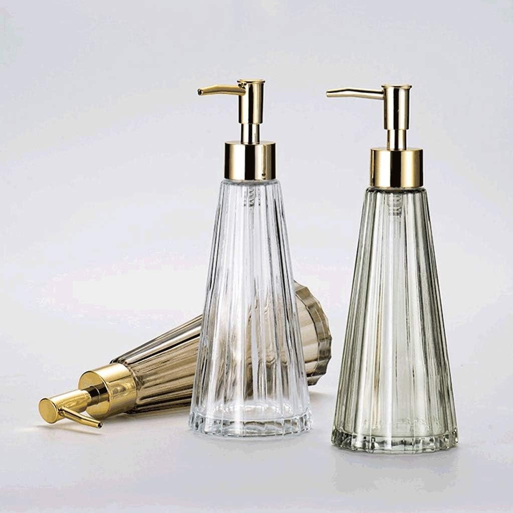 カウンタートップソープディスペンサー ガラス製詰め替え可能液体ソープディスペンサーポンプボトル バスルーム洗面台カウンタートップキッ
