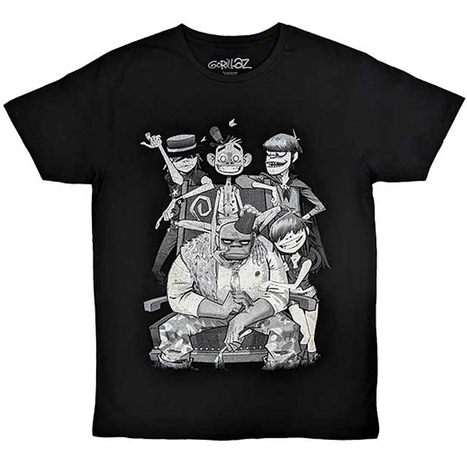 Rock Off Officially Licensed Products Gorillaz George Spray T Shirt S Black