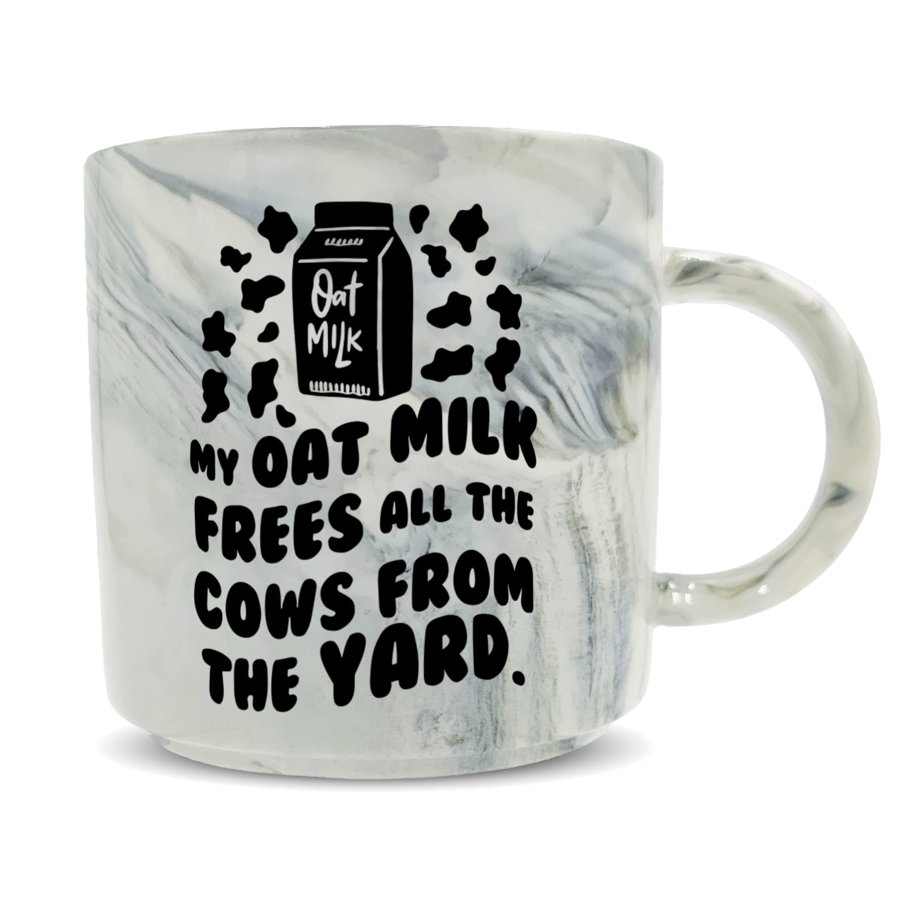 Hippowarehouse My Oat Milk Frees All The Cows from The Yard Printed Mug Various Colour Options Ceramic Cup Kitchenware 11oz