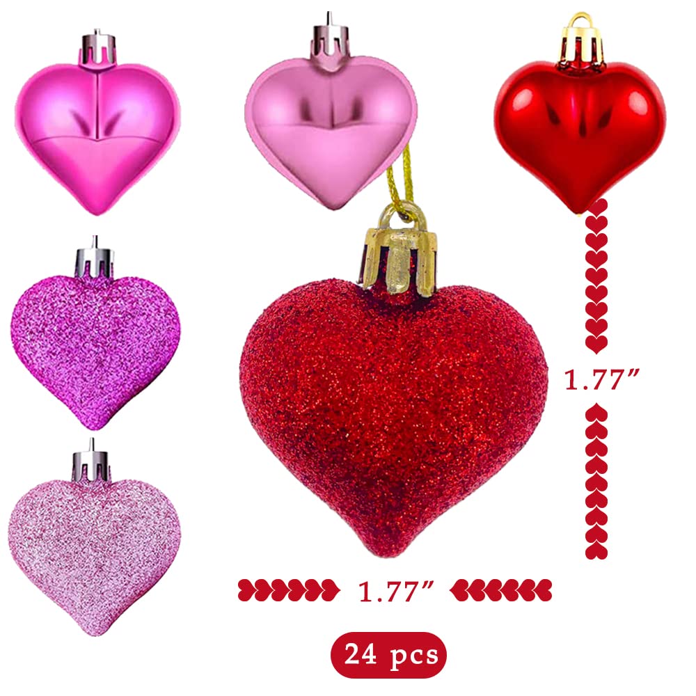 Lot De 24 Décorations En Forme De Cœur à Suspendre Pour