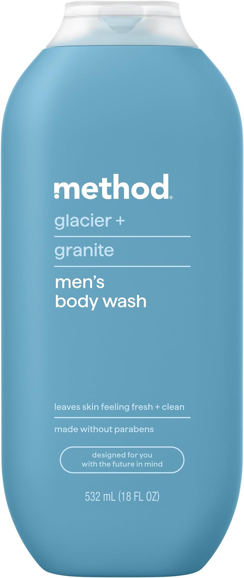 Men’s Body Wash, Glacier + Granite, 18 fl oz | Soothing Formula, Leaves Skin Feeling Soft & Moisturized, Rich Lather, Made Without Parabens