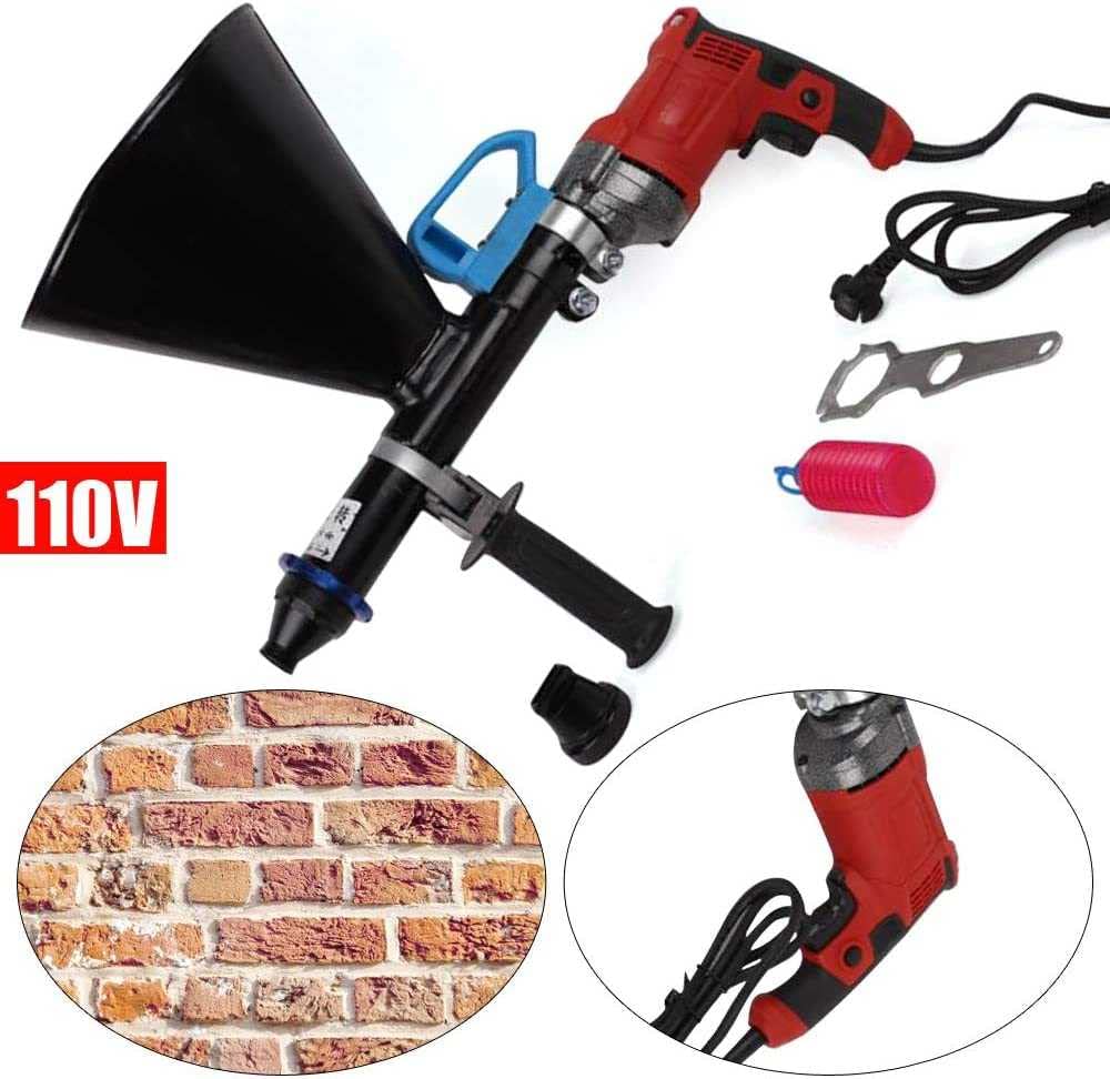 Pistola eléctrica de lechada de mortero, herramienta de calafateo de punta de lechada de acero inoxidable de 700 W, herramienta portátil para señalar ladrillos y aplicador de azulejos con 2 boquilla