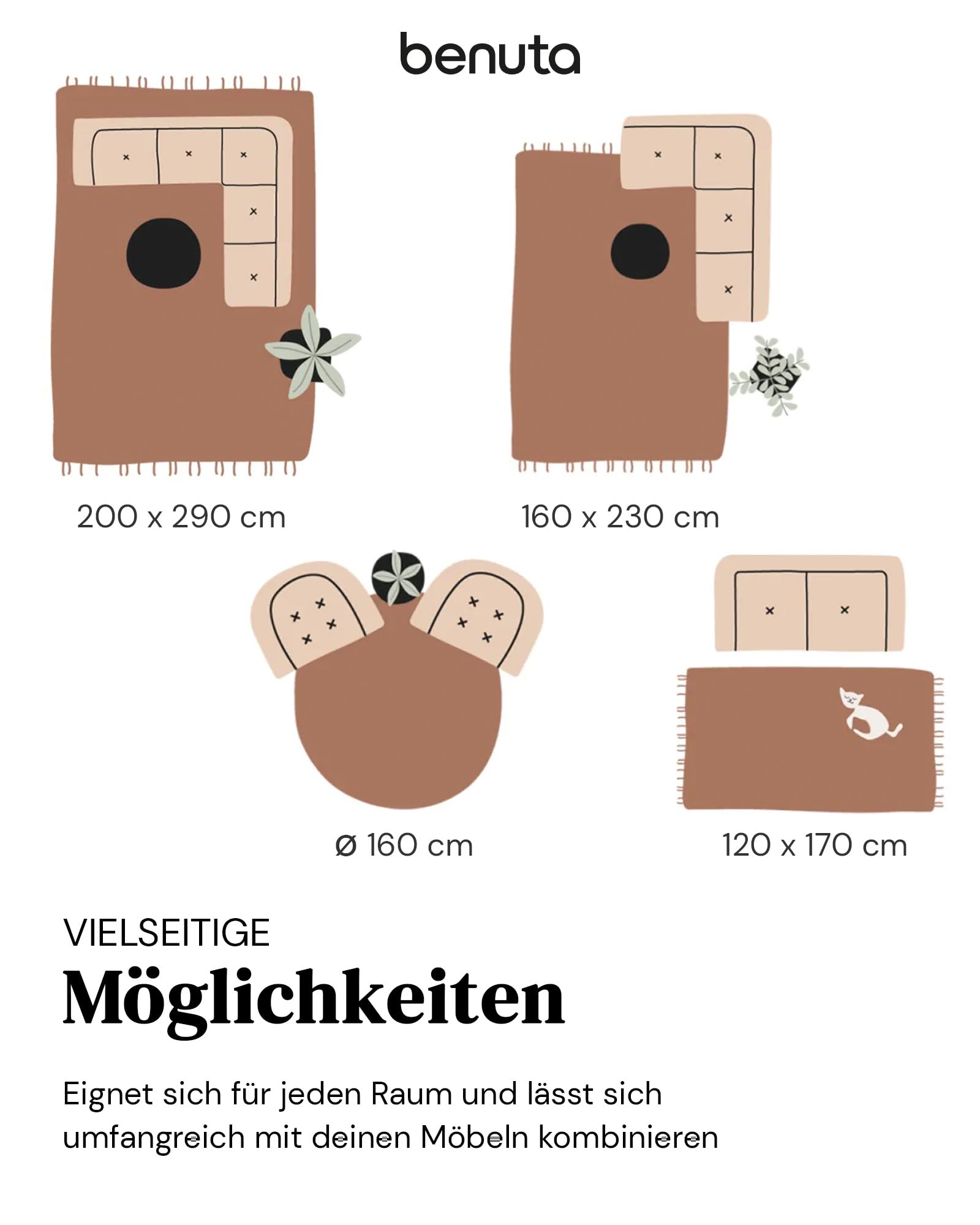 benuta Nest Hochflorteppich Whisper - Weiß 120x170 cm - Kuschelig Weicher Teppich für Schlaf- und Wohnzimmer - Pflegeleicht - Fußbodenheizung Geeignet