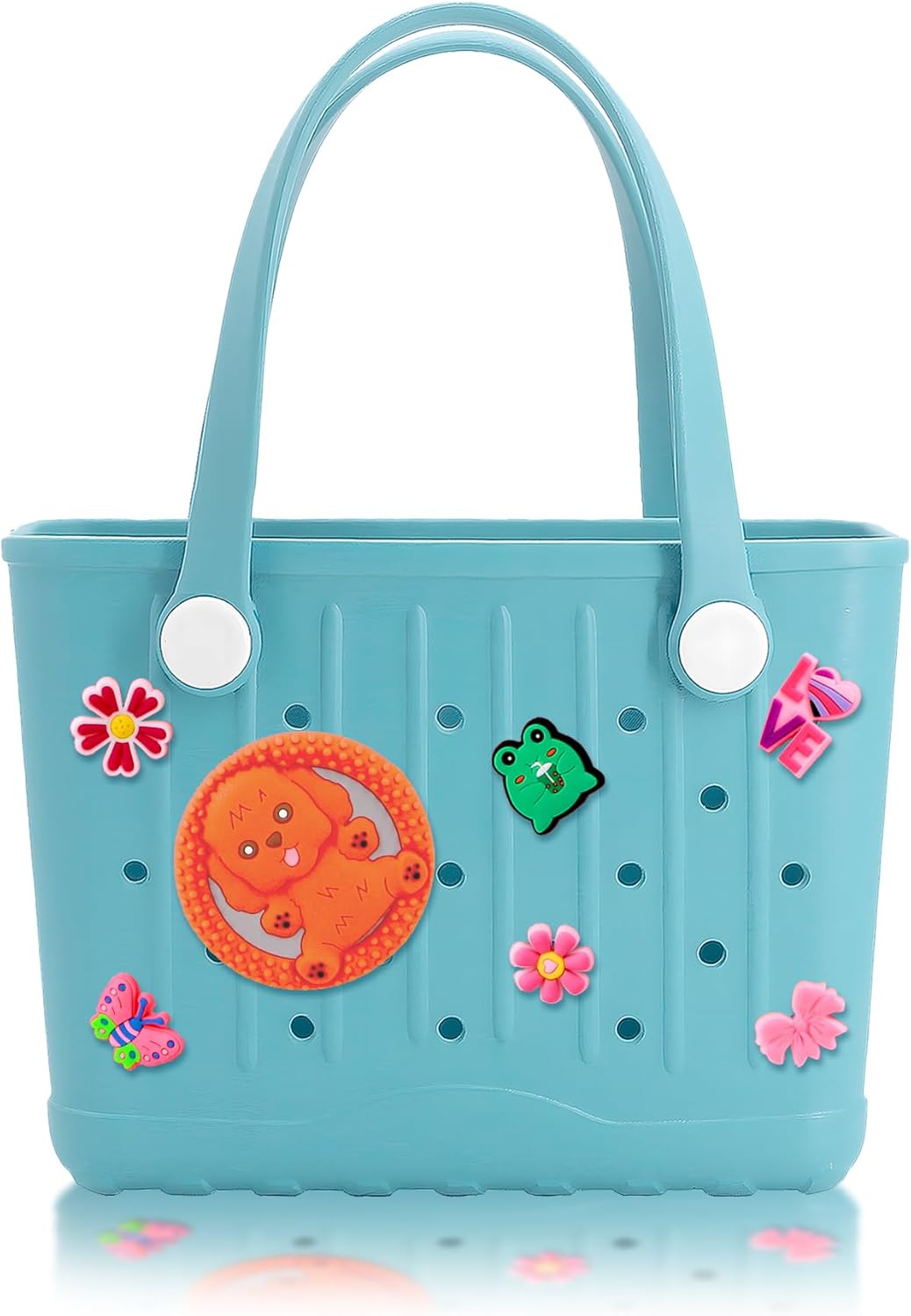 Small Rubber Tote Bag Waterproof Rubber Beach Bag with Charms Lightweight Travel Handbag for Beach,Pool,Work,Sport | Rubber Beach Bag