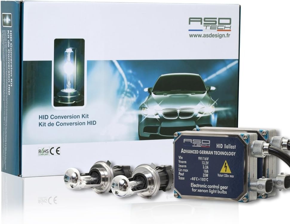 ASD TECH - KITXENONH4536P - H4 Bi-Xenon Kit - 6000K, 35 W, Big Ballast
