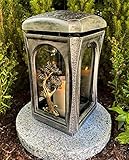  Garden Paradies Handmade Grablaterne Grablampe mit Motiv Grablicht 27 cm H. Grableuchte incl.Kerze