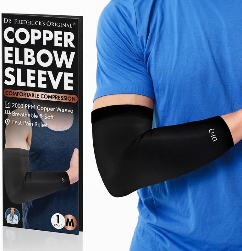 Copper Compression Elbow Sleeve, Medium, 1 Sleeve | Tendonitis Support, Golf and Tennis Forearm Support, Men and Women, Copper Compression, Golf and Tennis Support