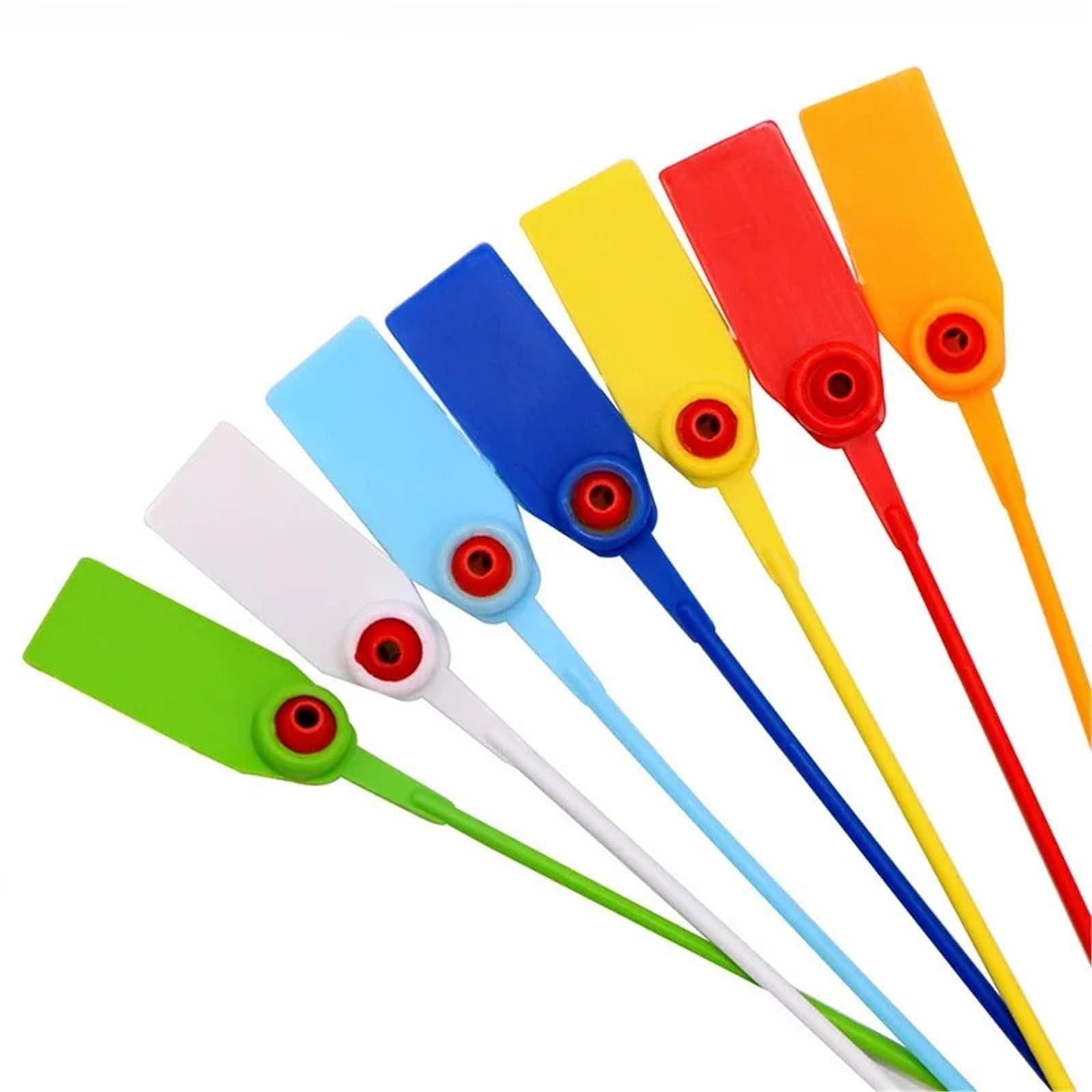 300 plastikowych plomb zabezpieczających przed kradzieżą Samoblokujące opaski kablowe | Jednorazowe plastikowe uszczelki Długość 30 cm 40 cm 50 cm Do toreb bagażowych Gaśnica(Red,50cm)