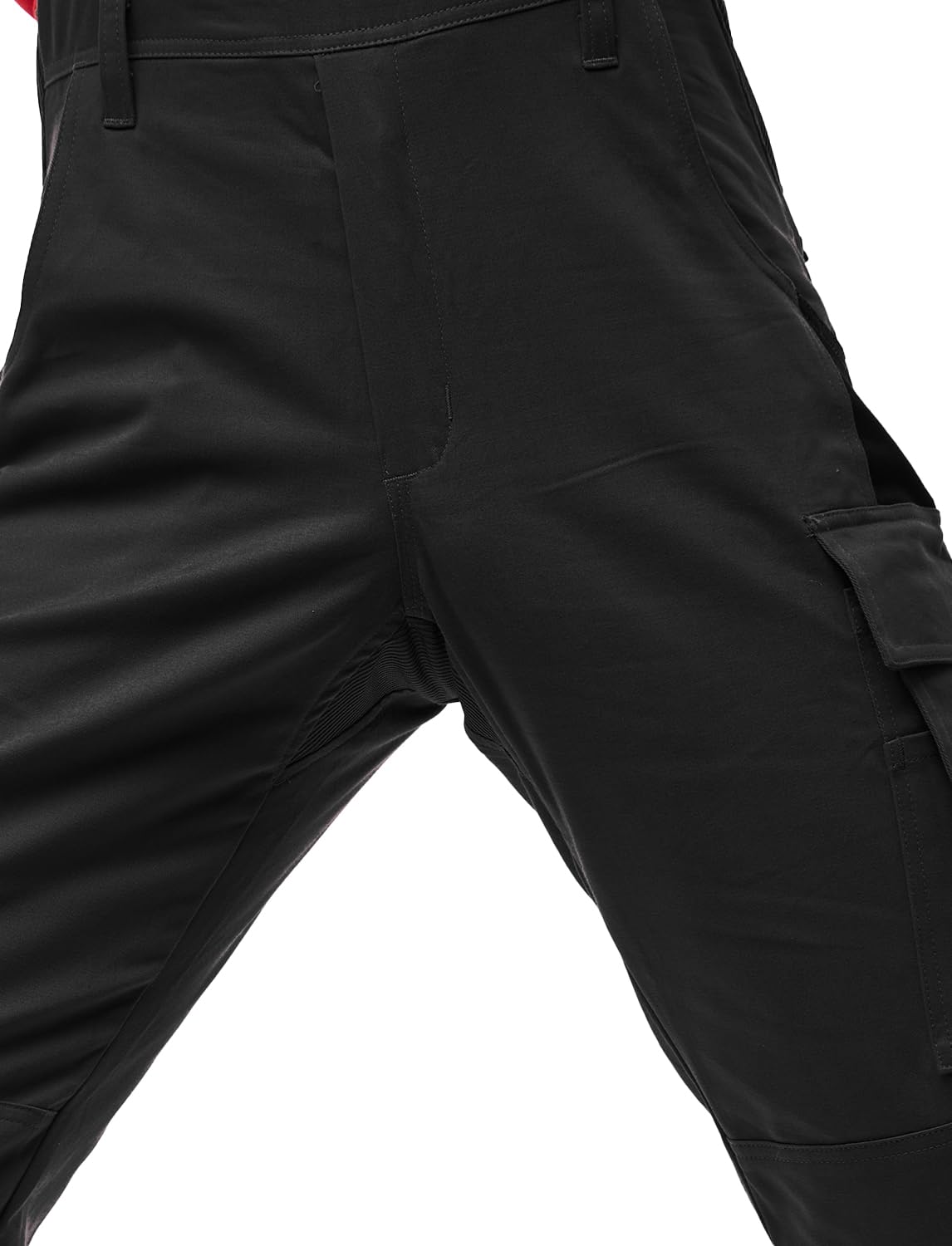 strongAnt Pantalón de trabajo para hombres, pantalón con tirantes de estiramiento, pantalón de trabajo con bolsillos para rodilleras, negro, gris, blanco