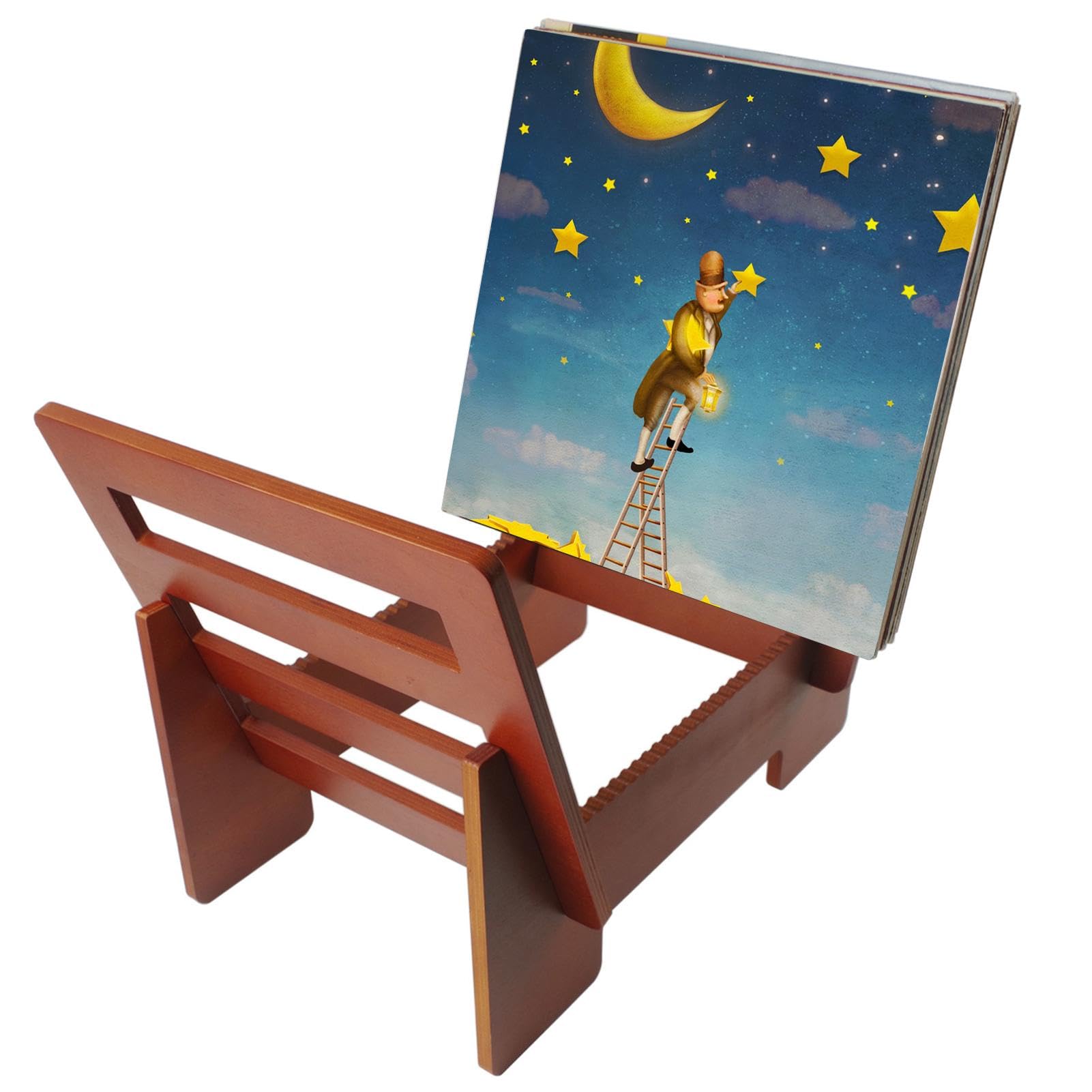 Nowoczesne drewniane pudełko do przechowywania albumów i stojak ekspozycyjny – można układać w stos na albumy na dokumenty, stylowy drewniany uchwyt na zdjęcia, albumy do scrapbookingu i pamiątki.