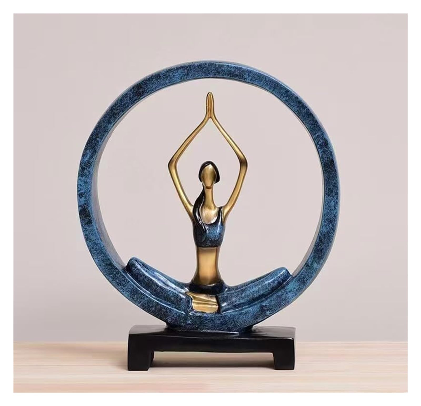 Yofab Office Cubicle Decor Creative Circle Yoga Girl FigurineHome Decor 5 Styles to Choose from Coffee Table Centerpiece(Style A)