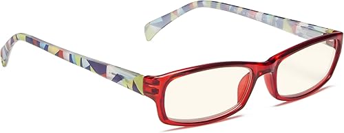 Miniatura 7 de Gafas de computadora de moda para mujer, diseño de patrón (marrón, 1.50)