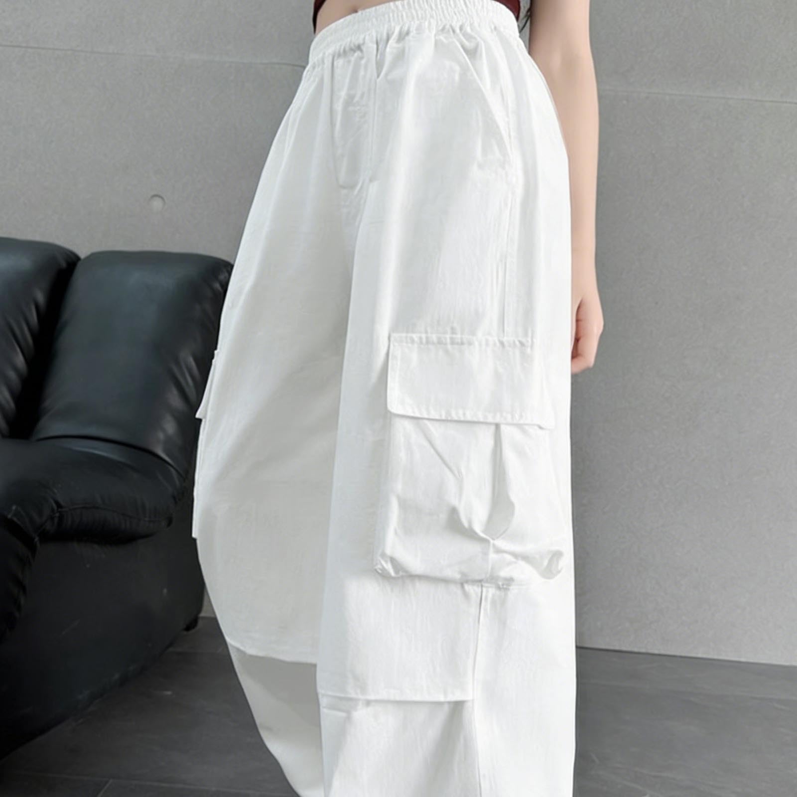 Sommerhose Mädchen Outdoorhose Loose Sporthose Sweatpants Atmungsaktiv Elastischem Bund Jogginghosen Einfarbig Teenager Gummibund Baggy Hose Sommer Cargohose Freizeithose Kinder 5-15 Jahre