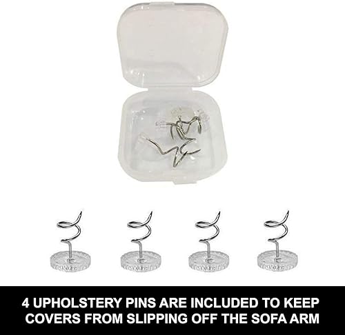 Miniatura 8 de Juego de 2 pares de fundas antideslizantes de tela elástica de elastano para reposabrazos de sofá, sillón, protector de sofá para muebles tapizados,