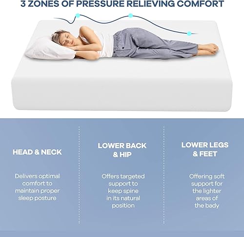 Miniatura 31 de NChanmar Colchón de espuma viscoelástica de gel tamaño King de 5 pulgadas para aliviar la presión, espuma de gel refrescante, certificado