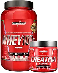 Combo Whey Protein Concentrado Morango + Creatina Hardcore - Integralmédica