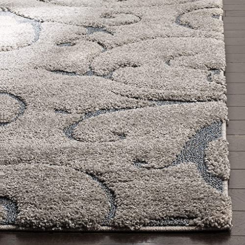 Image of Grand Swirl Premium Shaggy Carpet for Living Room, Bedroom, High Low Design Finish Microfiber 1.8 Inch Pile High, 2x6 Feet Runner Dark Beige Or Light Brown|Grey Color