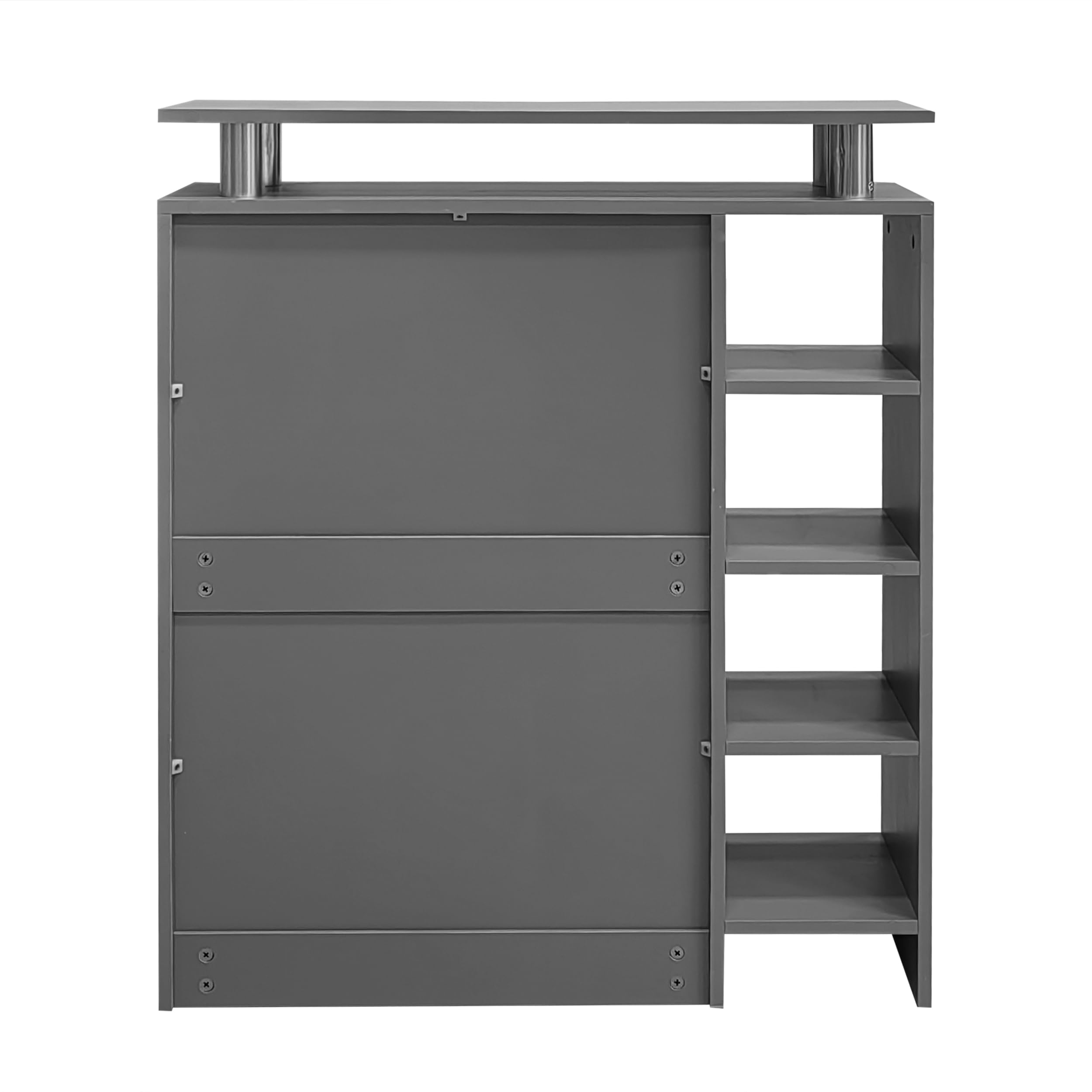 Set di appendiabiti da parete 80 x 25 x 96,5 cm, con specchio, 2 pannelli da parete, una mensola e una scarpiera, corpo grigio antracite opaco, per mobili da corridoio, appendiabiti da corridoio, set