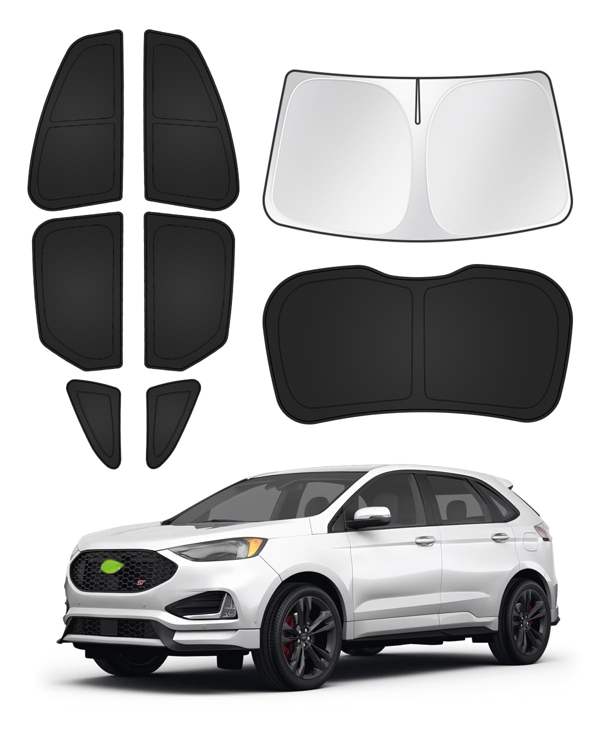 Sunshades for Ford Edge 2015-2024 Accessories Windshield Sun Shade Side Rear Window Shade Cover Sun Visor Shield Privacy Protection Keep Vehicle Cool Black 8PCS