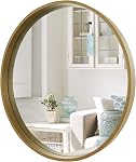 WallBeyond Round Mirrors for Wall Decor, Wall Mirror Decorative with Beaded Framed for Home Decoration Entryway Living Room Bedroom,24 inch,Walnut