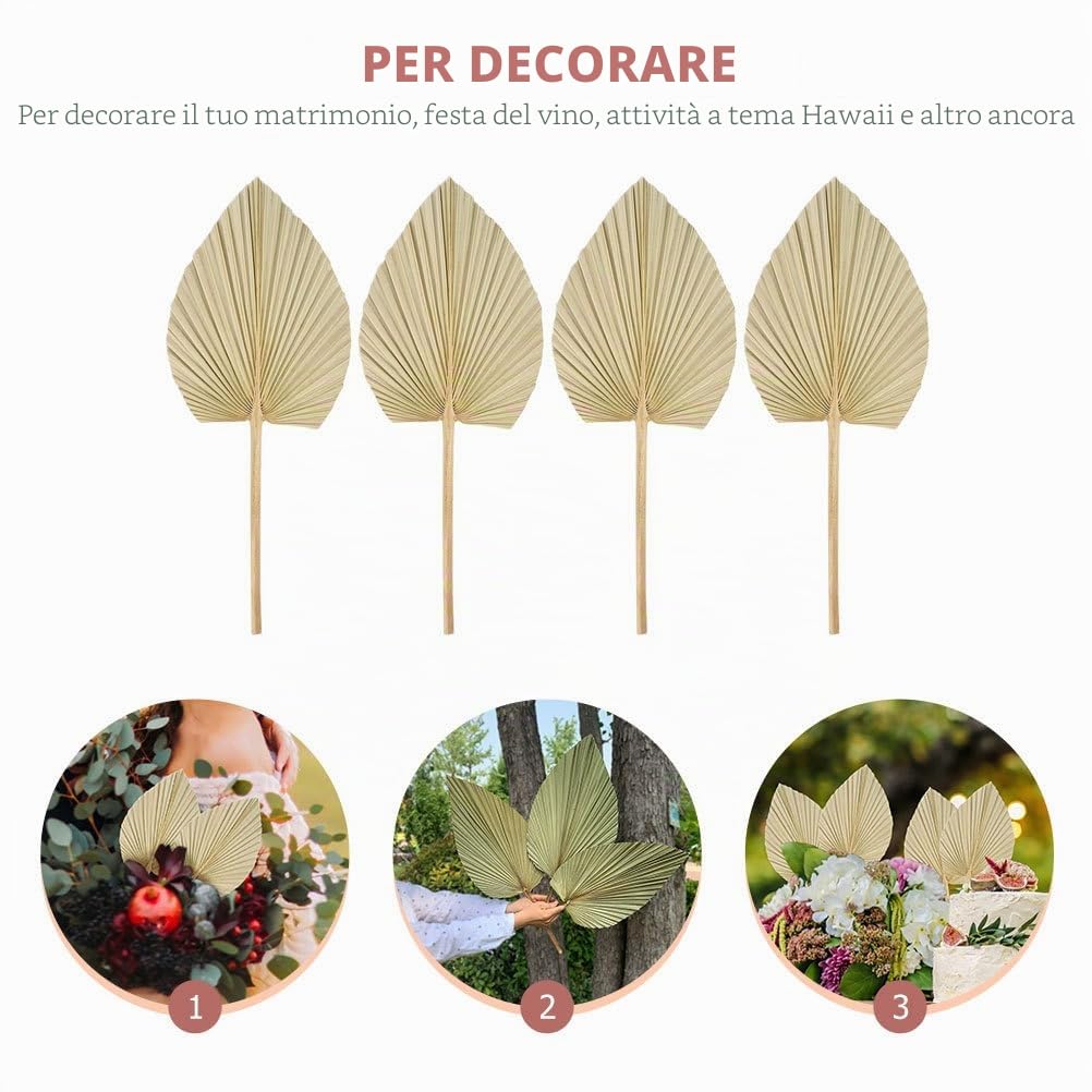 Abaodam 4 Pezzi Decorazione Con Foglie Di Palma Secche 17.72In Accessori Per Matrimoni Feste a Tema Hawaii Decorazioni Casa Rustiche