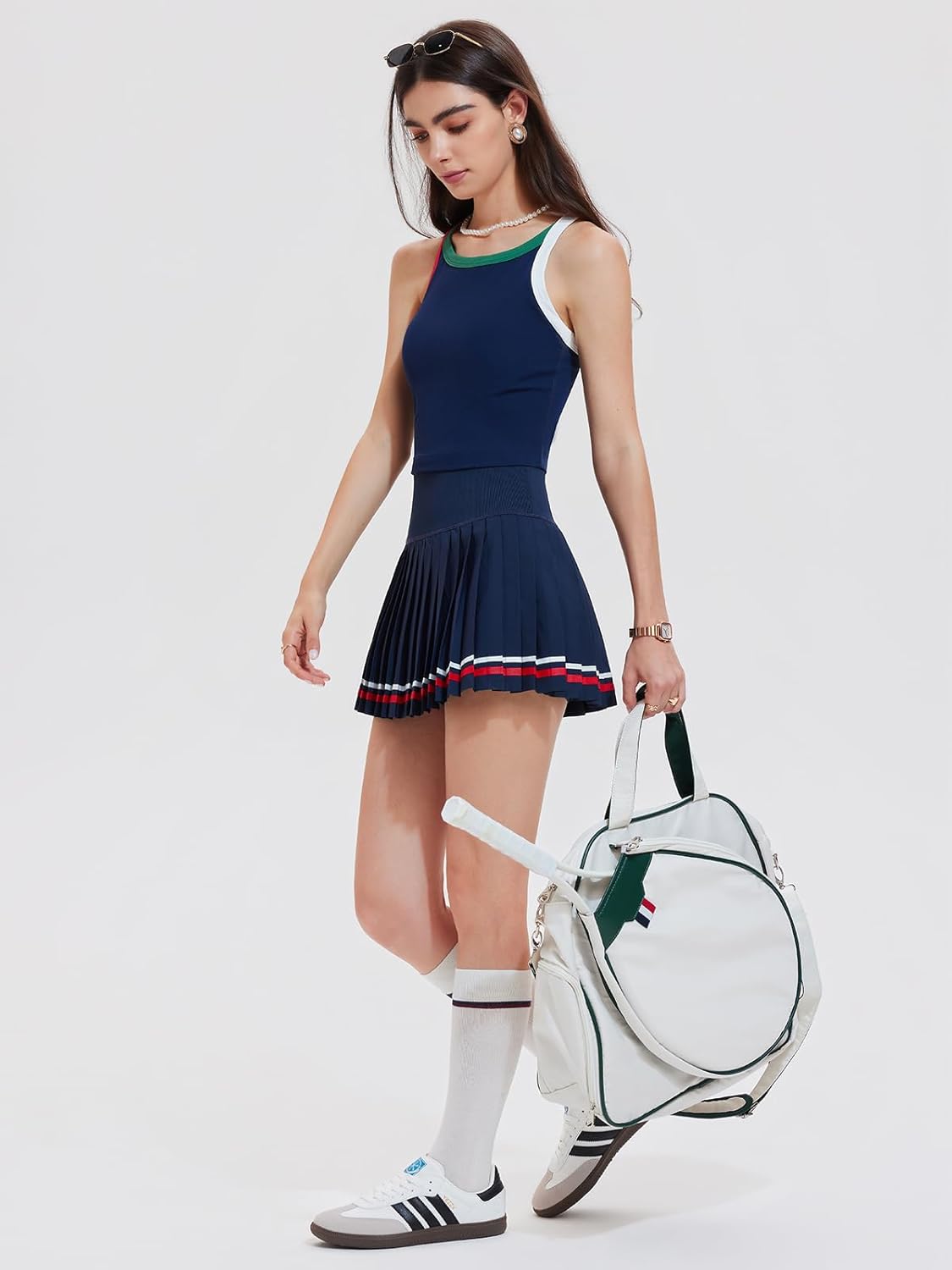 Tennis Skirt Set for Women 2 Piece Racerback Tank Top Golf Dress Activewear for Outfit Pickleball Athletic Workout - Image 4