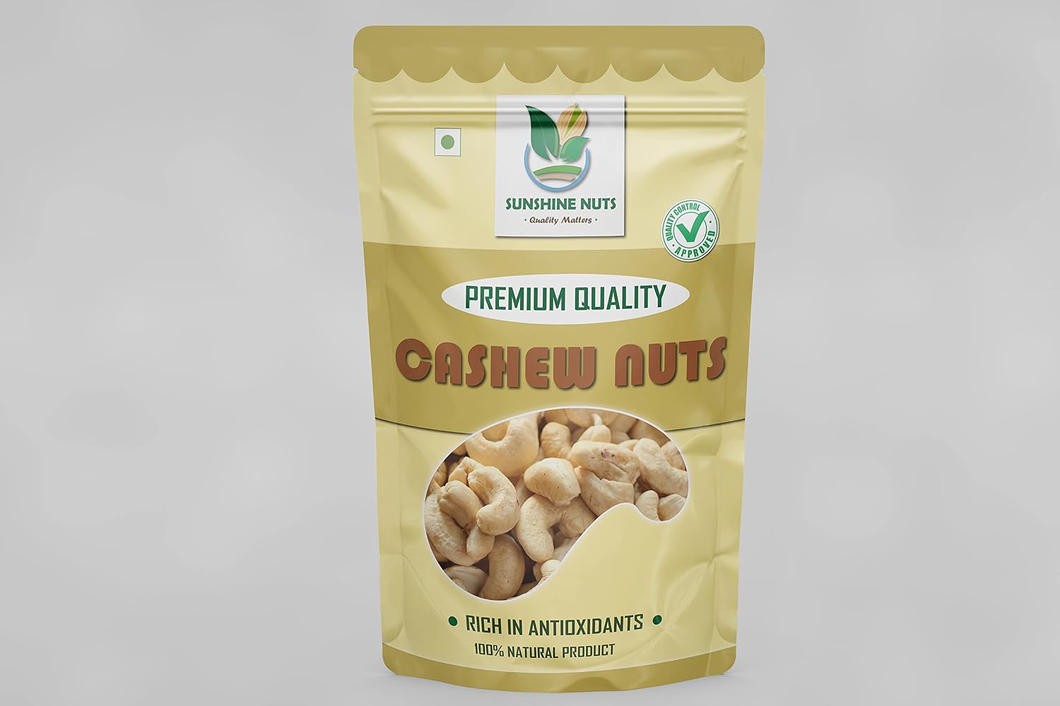 SUNSHINE NUTS Cashews Crunchy Sabut Kaju Nuts, Nutritious & Delicious, Gluten Free & Plant based Protein (1 Kg) (1Kg)