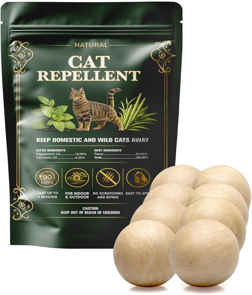 Cat Repellent Outdoor, Cat Scratch Deterrent Indoor, Stray Cat Repellents, Cat Urine Repellant, Cats Pee Deterrents, Keep Cats Away for Furniture, Garden & Yard-8 Pcs