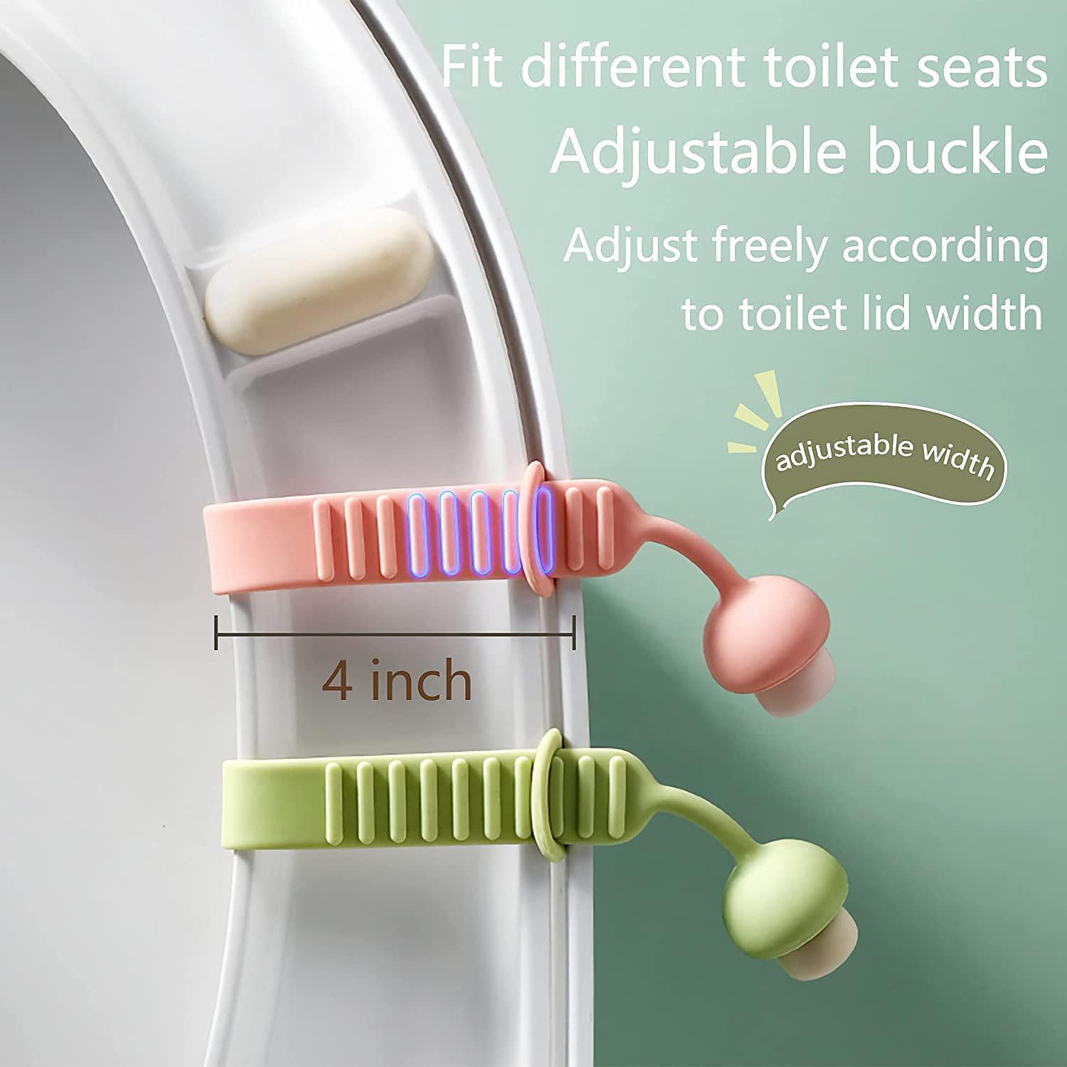 2Pcs Toilet Seat Lifter For Bathroom Accessories | Silicone Toilet Seat Cover Lifter | Reusable and Washable Toilet Seat Lifter Avoid Direct Contact with Cover & Seat (Multicolor) 3