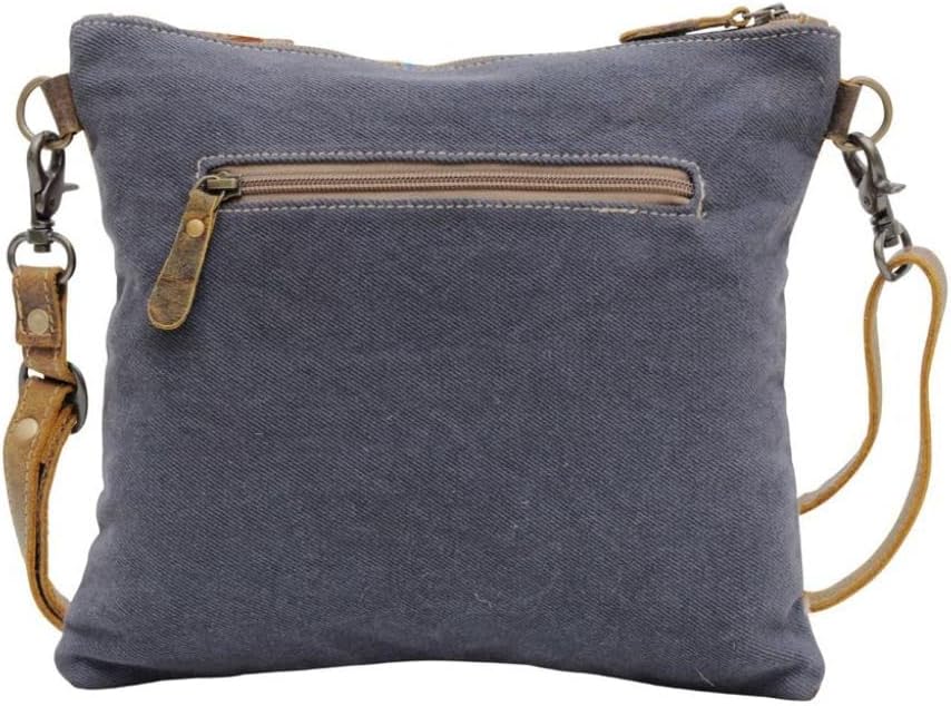 Myra Bag Western Leather Crossbody Bag for Women - Upcycled Canvas Shoulder Bag Vanessia Lirio - Image 5