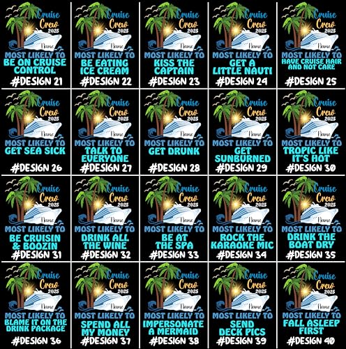 Custom Cruise Crew Shirts, 40 Most Likely to Sayings, Add Name or Your Own Quote, Funny Matching Cruise Trip Tee3