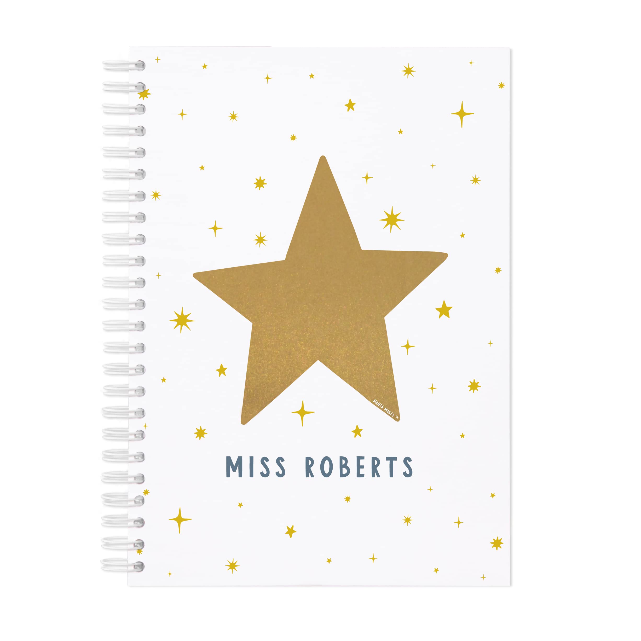 Teacher appreciation gifts personalised notebook gift for teacher | notebook for end of term thank you journal teacher notepad for thank you teaching assistant (Star white, Lined notepad)