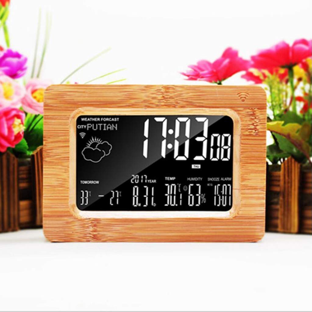 Sveglia ze stacjami meteorologicznymi, cyfrowym wyświetlaczem LCD, prognozami, sterowaniem głosem, niską emisją węgla, duża