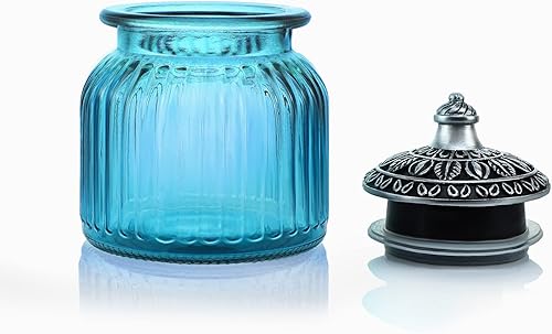 Miniatura 2 de SOCOSY Tarro de cristal vintage para dulces con tapa, tarro de alimentos, frasco de nueces, joyero, para boda, dulces, bufé, almacenamiento de