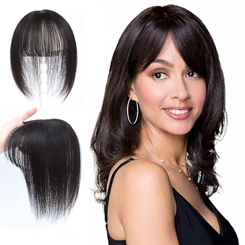 Piezas de cabello con clip para mujer con cubierta adelgazante para pérdida de cabello, toppers de cabello humano real con flequillo color rubio 30 #