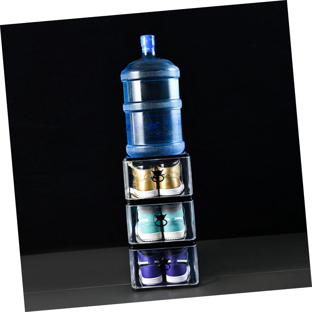 Healifty 5pcs Detachable Thicken Plastic Shoe Boxes Stackable Storage Bin for Home Bedroom Entryway Easy to