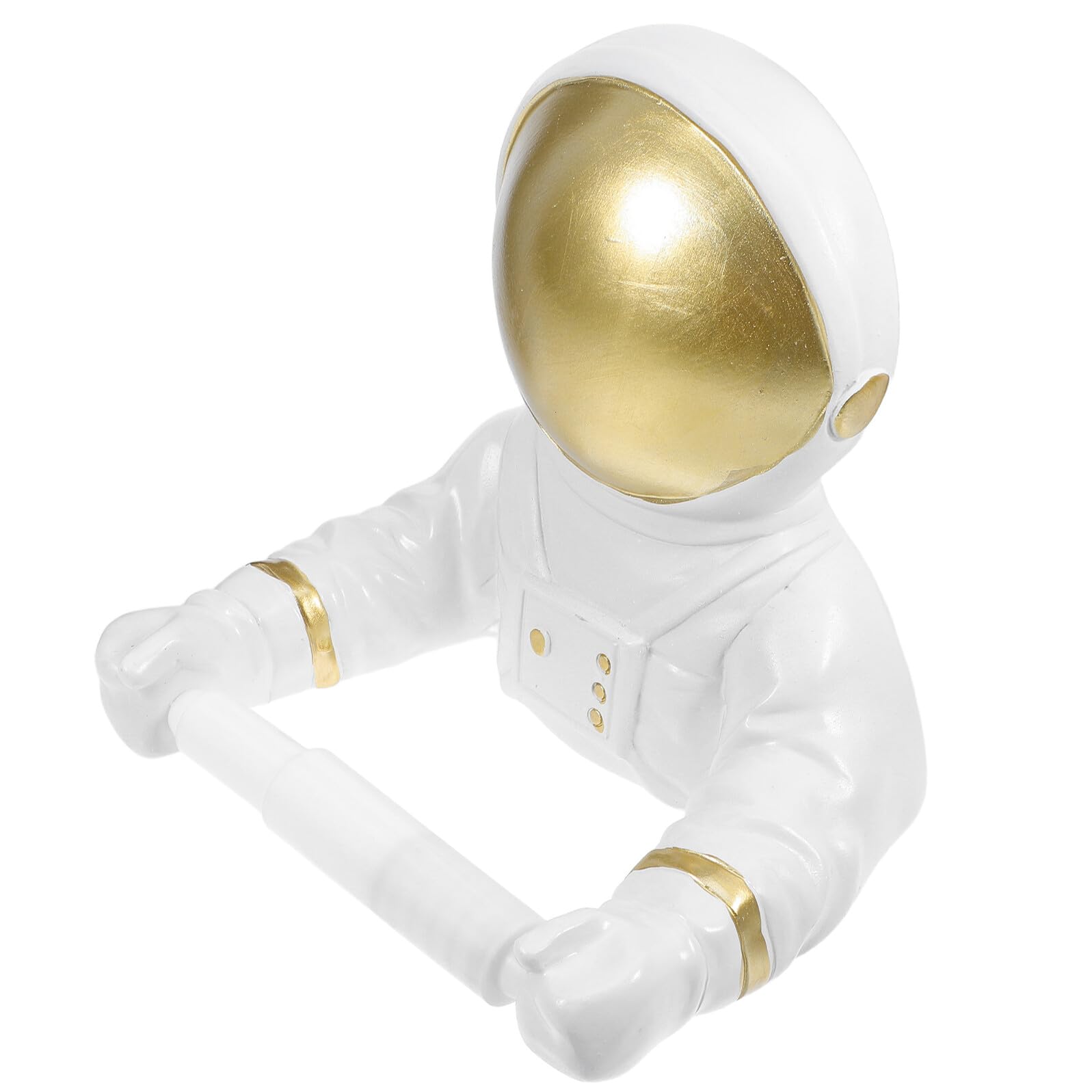 Sosoport Portarotolo da Parete in Resina Oro a Forma di Astronauta, Design Light Luxury Portatile per Appartamenti e Hotel, Supporto Creativo e Pratico per Carta Igienica