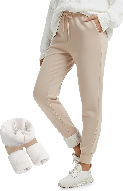 FULLSOFT Thick Fleece Lined Sweatpants for Women-Thermal Warm Athletic Joggers with Pockets Lounge Pants for Running Winter