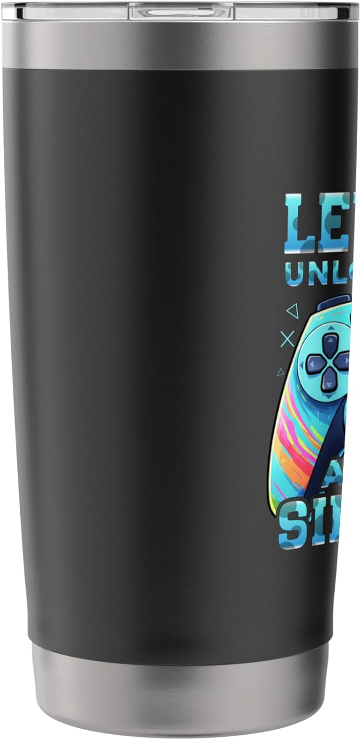 Level 5 Unlocked born 2021 5th birthday gifts video gamer Stainless Steel Insulated Tumbler image 4