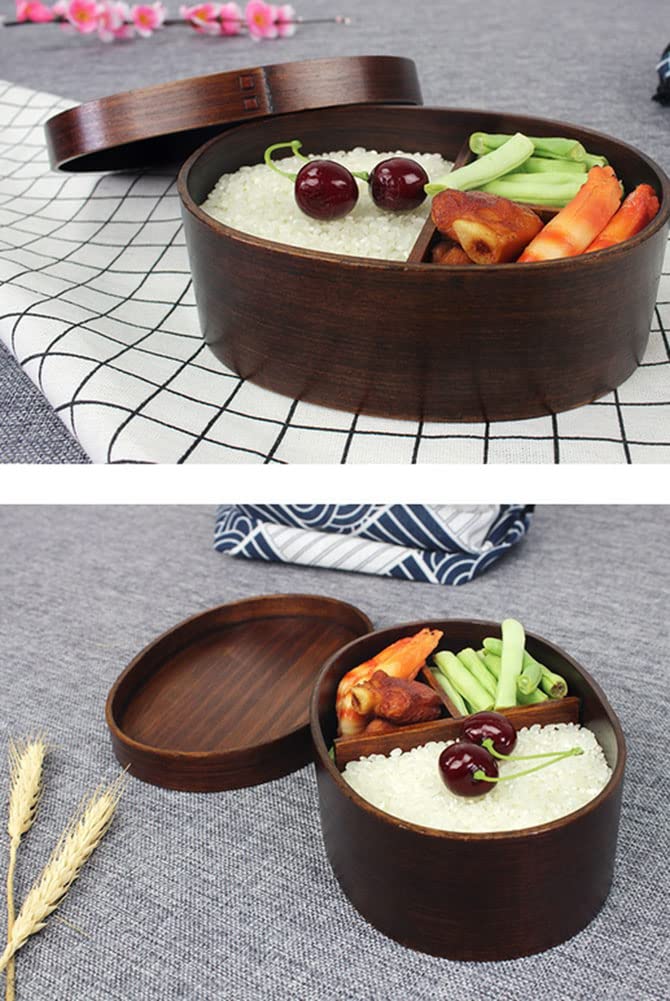 Boîte à bento traditionnelle de style japonais en bois naturel, boîte à déjeuner, boîte à fruits, sandwich, boîte à sushi pour voyage, école, camping A08
