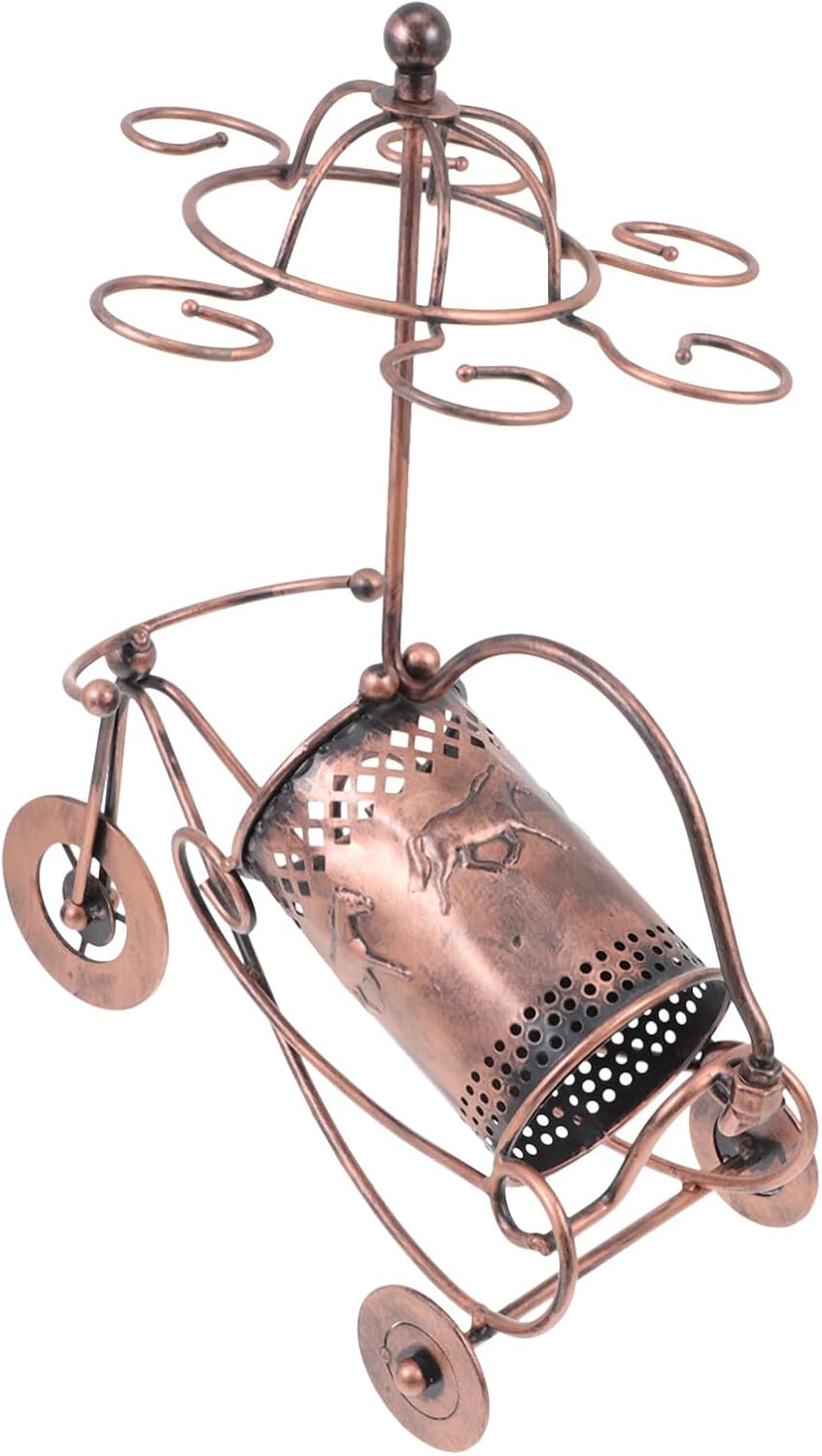 Light Brown Red Wine Rack Creative Desktop Bottle Shelf Compact Space-Saving Organizer Easy Installation Practical Gift for Home Bar and Dining