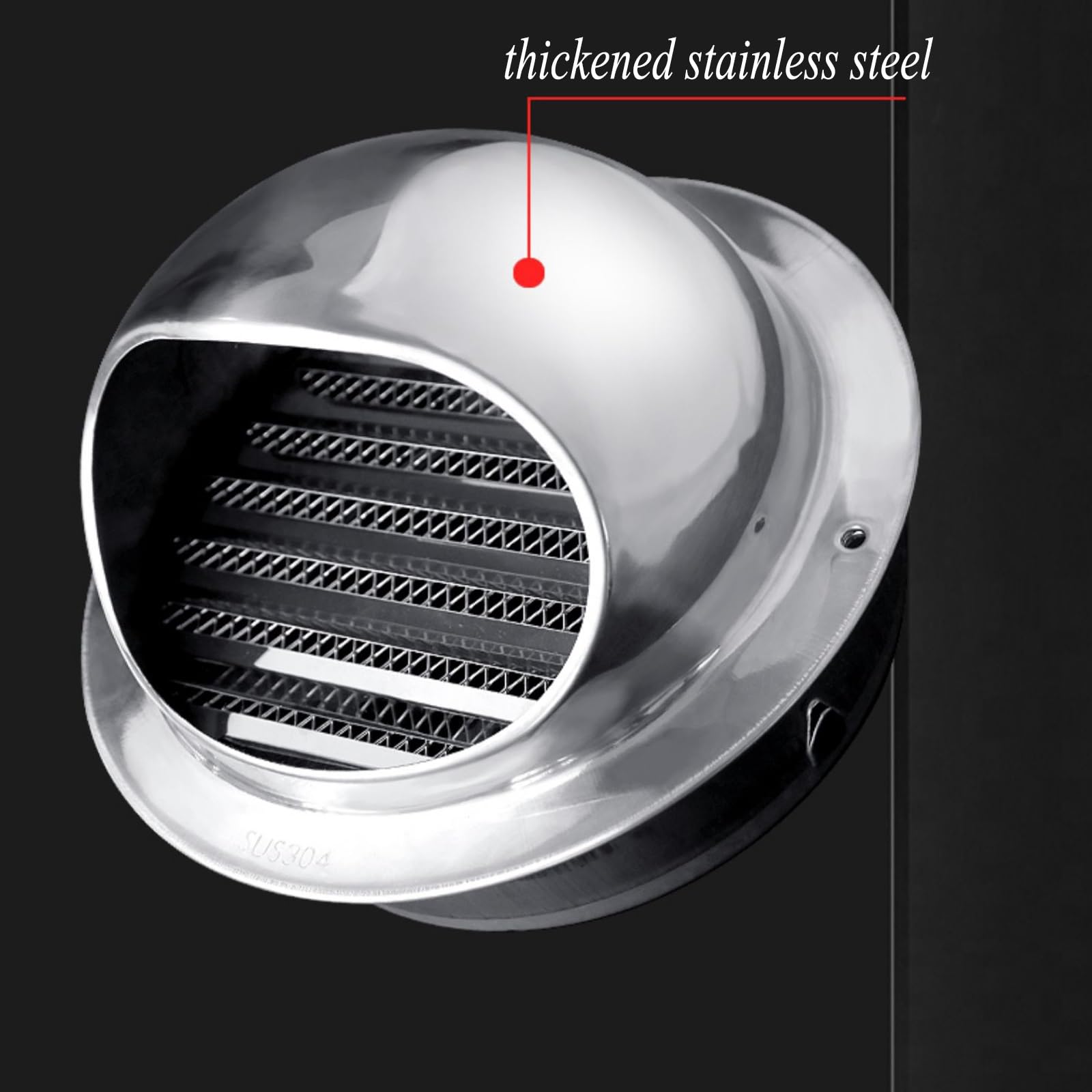 Cubierta de rejilla de ventilación de ventilación, cubierta de rejilla de rejilla redonda, rejillas de ventilación de acero inoxidable,(180mm/7.09in)