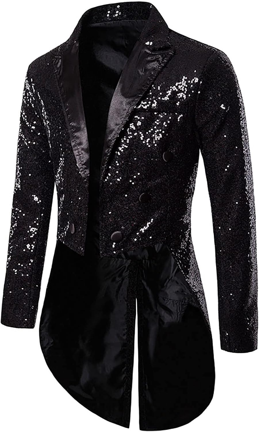 Sequin Tuxedo for Women Dinner Party Wedding Swallowtail Blazer Sparkly Dressy Double Breasted Formal Suit Jacket