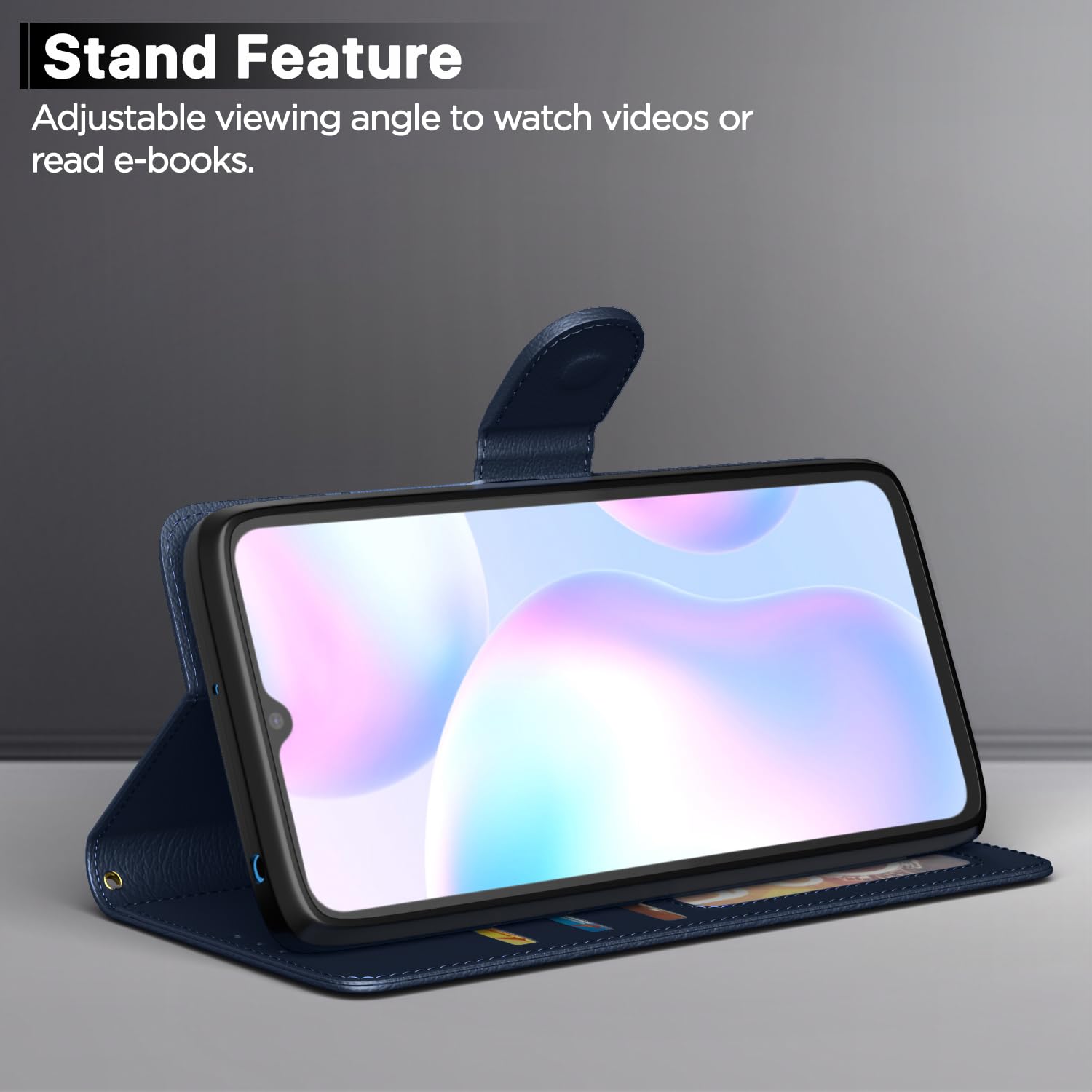 小物 meeeeq Pikkme Flip Cover Leather Finish | Inside TPU with Card Pockets
