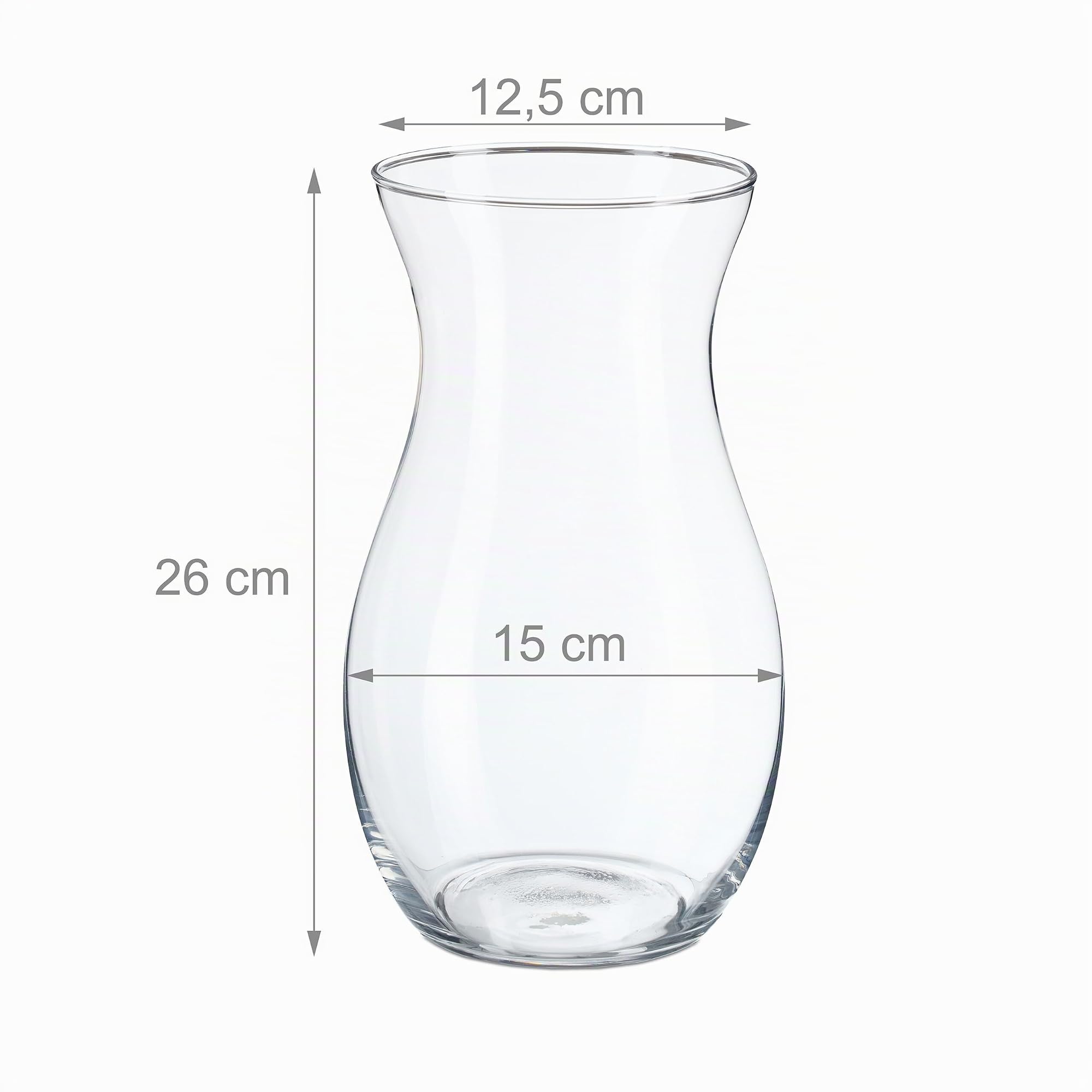 Relaxdays Grand Vase décoratif, pour Vos Fleurs, en Verre, Dimensions H x D : 26 x 15 cm, Transparent