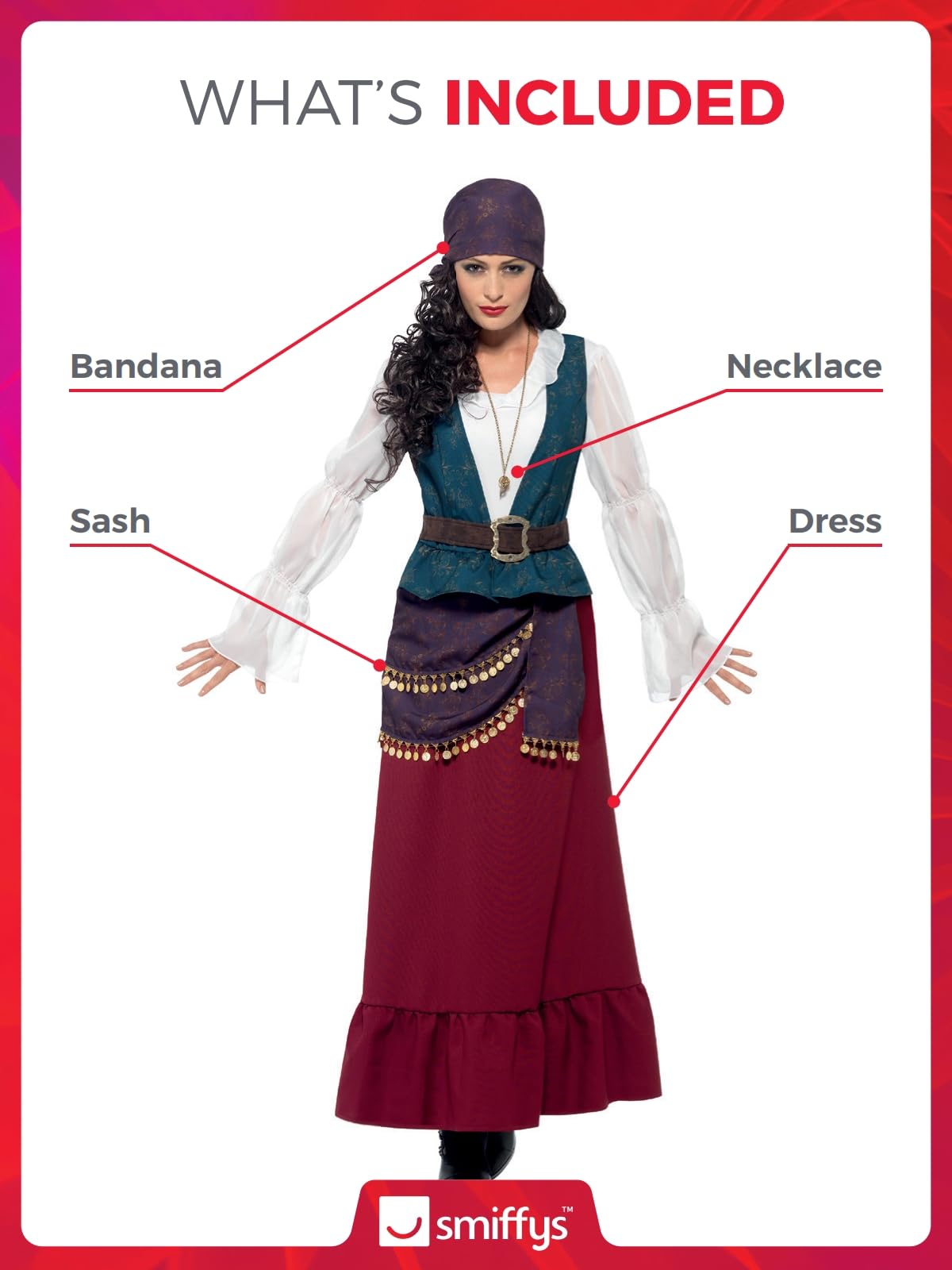 Smiffys - 45534 - Costume Belle Flibustière Luxe - Femme
