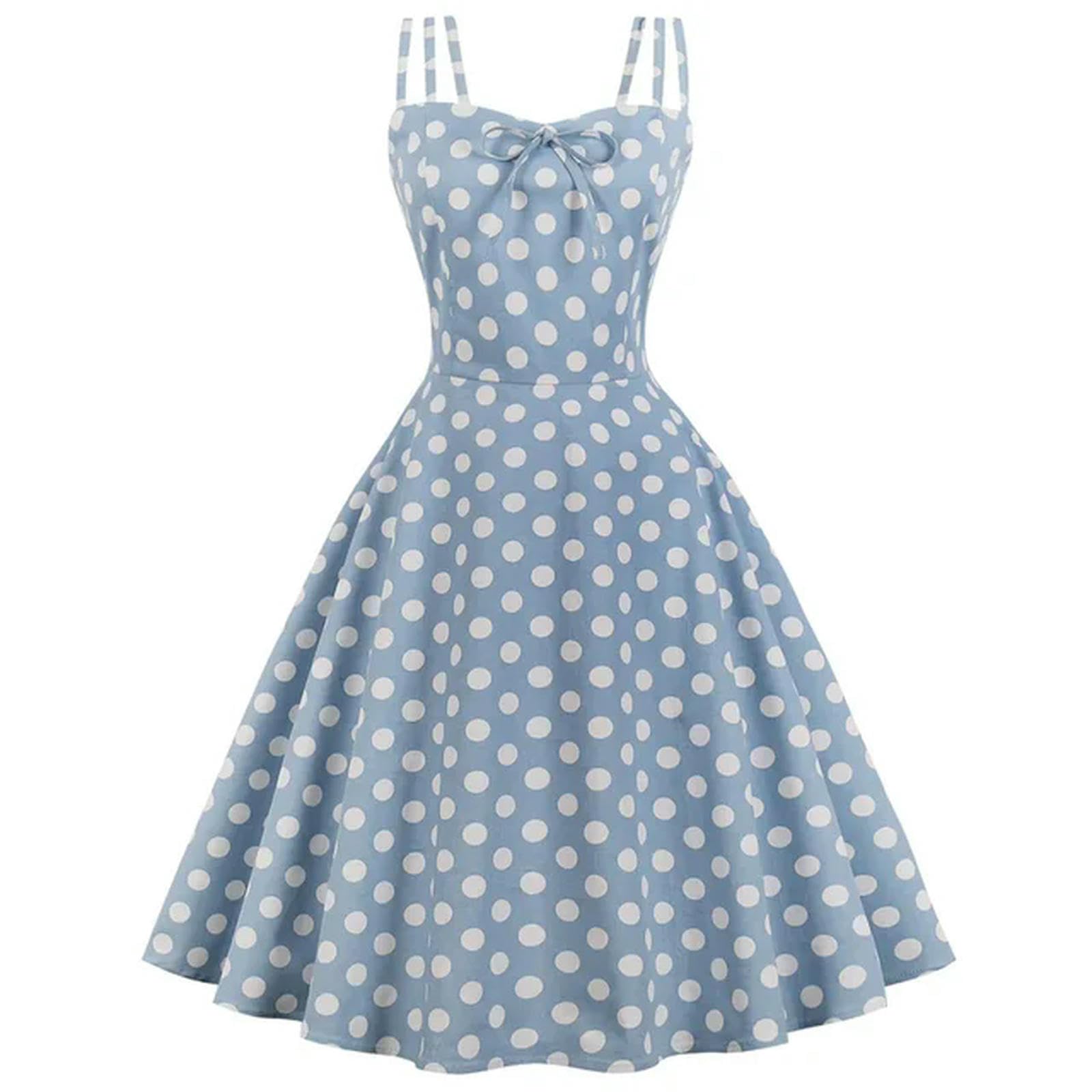 Robe Jaune à Pois des années 1950, Grande Taille 4XL, pour Femmes, été élégante, Tunique Pin up des années 60, Robes d'été en Coton Rockabilly-Polka Rouge-M
