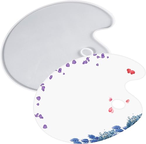 Paleta de pintura de resina epoxi molde de silicona bandeja de arte con agujero para el pulgar, ovalada 11.7 x 8.5 pulgadas disponible en Yaxa Colombia