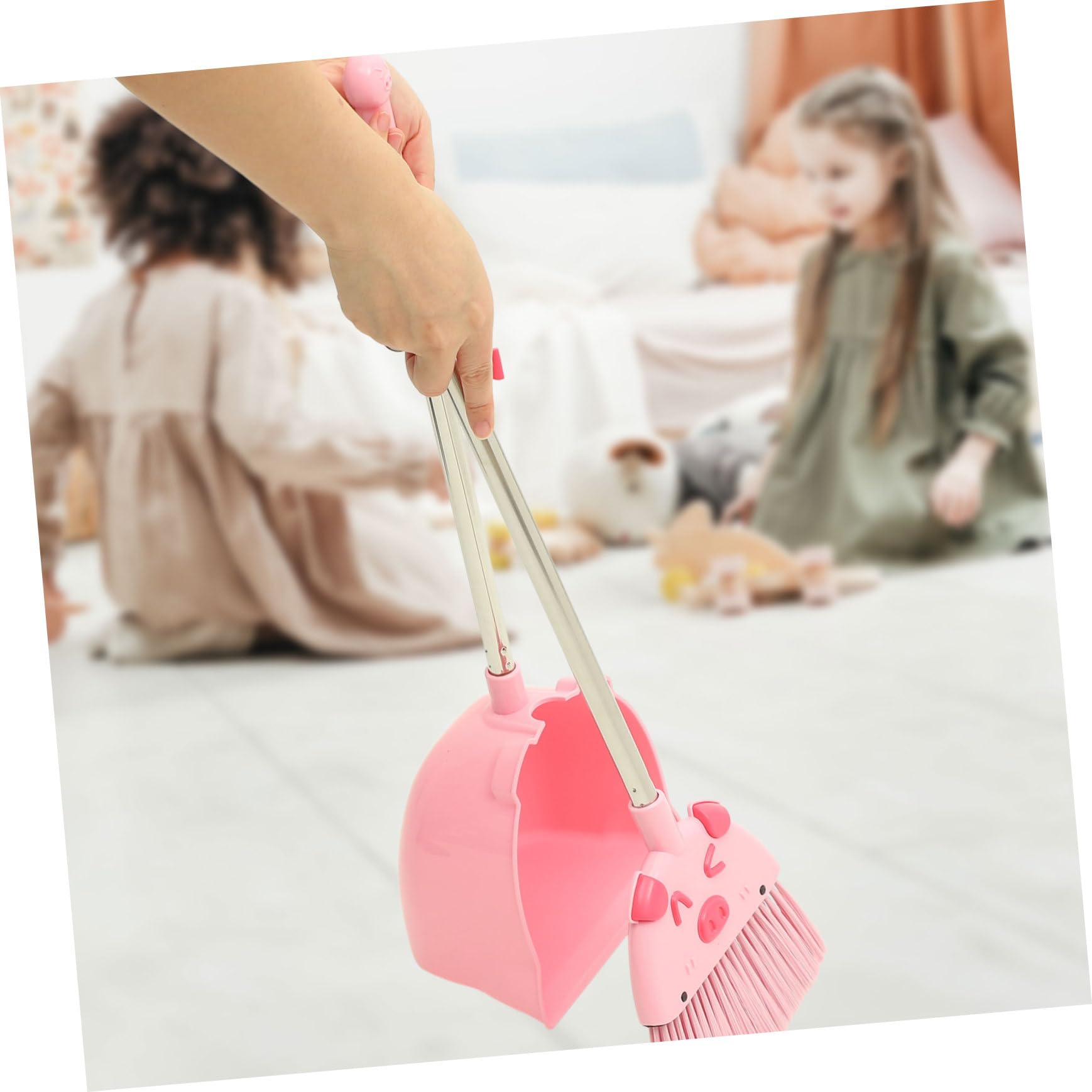 Juego de Escoba y Recogedor para Niños Pequeños, Rosa