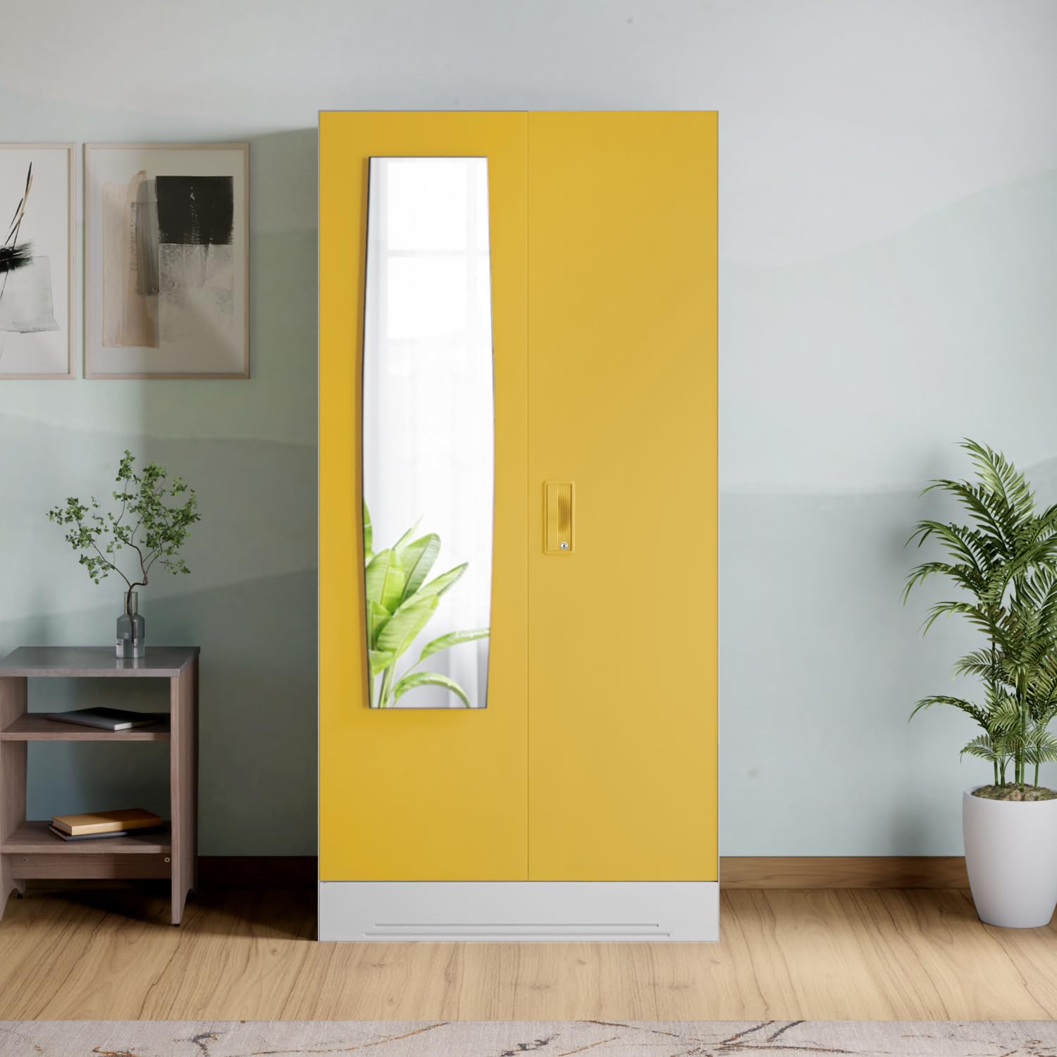 Interio by Godrej Slimline 2-Door Steel Almirah with Plain Mirror (Calendula), 1-Year Warranty, 1 Locker-image-14